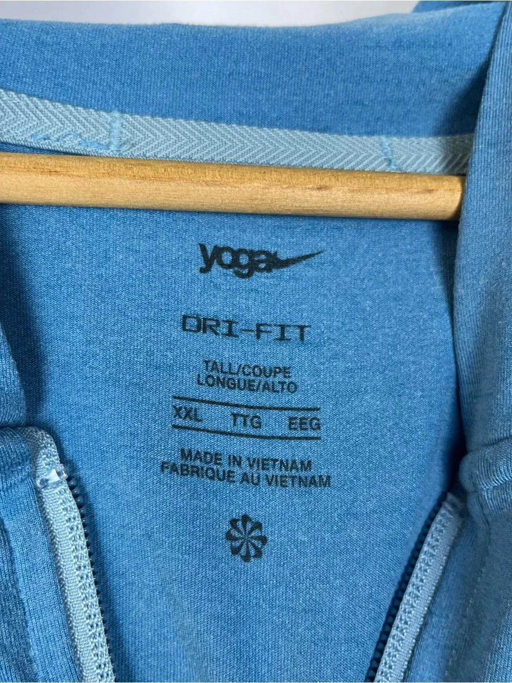 Nike Dri-FIT Yoga Men’s Full Zip Hooded Hoodie Blue 2XL